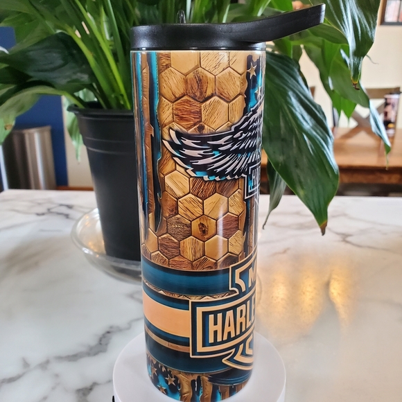 Harley-Davidson Eagle 20oz Tumbler with duo lids 🎉sale - Picture 6 of 11